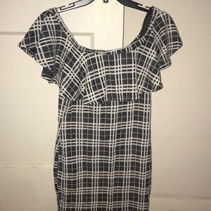 Gray and white mini dress